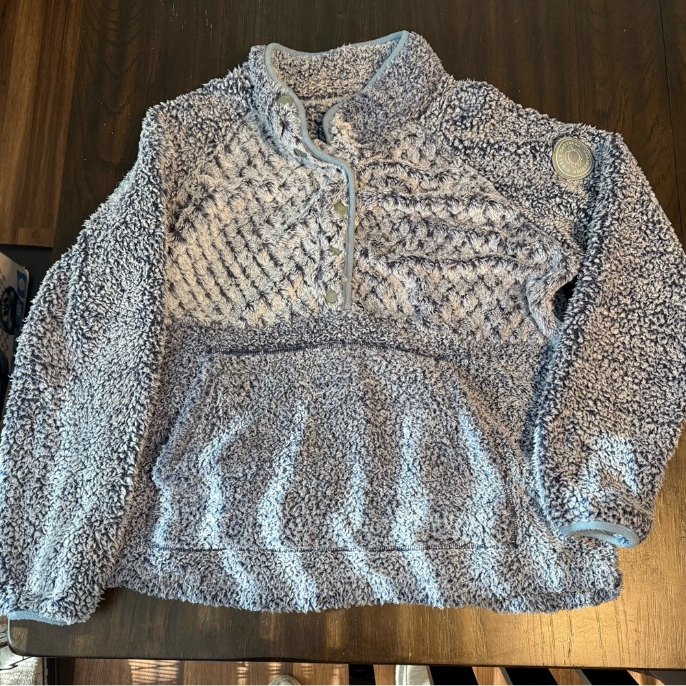 Simply Southern Light Blue Sherpa Pullover